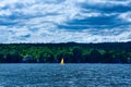 Large lake on spring In Quebec, a canadian forest Royalty Free Stock Photo