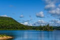 Large lake on spring In Quebec, a canadian forest Royalty Free Stock Photo