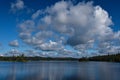 Large lake on spring In Quebec, a canadian forest Royalty Free Stock Photo