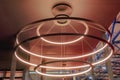 Large lampshade with concentric luminous circles Royalty Free Stock Photo