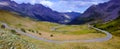 Road of `Tour de France` alpine summits in Col du Lautaret, in France Royalty Free Stock Photo