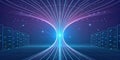 large language model artificial intelligence optimization Data streams converging into central point, creating vibrant visual