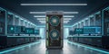 large language model artificial intelligence optimization High performance GPU in modern data center with advanced technology Royalty Free Stock Photo