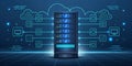 large language model artificial intelligence optimization High speed cloud computing server with data visualization elements Royalty Free Stock Photo