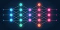 large language model artificial intelligence optimization Visualized deep learning algorithm with colorful nodes and connections Royalty Free Stock Photo