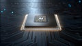 large language model artificial intelligence sleek processor chip glowing with intricate patterns and advanced technology