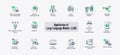 Large Language Model Icon Set. Vector Line Icons for AI Concepts. AI language model icon, Natural language processing icon, Text