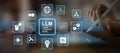 Large Language Model LLM Technology and Artificial Intelligence Applications on a Digital Interface Royalty Free Stock Photo