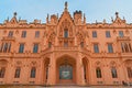 Large Lednice Castle, South Moravia, Czech Republic with an abundance of windows and entryways Royalty Free Stock Photo