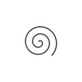 Large linear spiral. Archimedean spiral of black color with ten turnings of one arm of an arithmetic spiral, rotating with