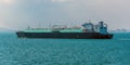 A large Liquid Natural Gas tanker ship sailing toward Singapore Royalty Free Stock Photo