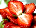 Large lobules ripe strawberry