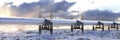 Large gas and oil pipeline crossing the snow 3d render Royalty Free Stock Photo