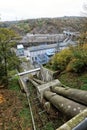 Large long pipes of pumped storage hydro plant Royalty Free Stock Photo