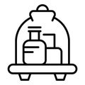 Large luggage trolley icon outline vector. Hotel suitcase