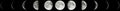 Large lunar moon phases full cycle panoramic collage isolated on black background, elements of this image are provided by NASA