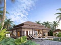 Large luxury bungalows on the islands. Royalty Free Stock Photo