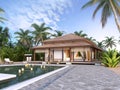 Large luxury bungalows on the islands. Royalty Free Stock Photo