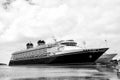 Large luxury cruise ship Disney Wonder on sea water and cloudy s Royalty Free Stock Photo