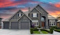 Large Luxury Designer Home Exterior Canada Grey House Roofing Front View Triple Garage