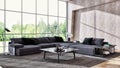 large luxury modern bright interiors apartment Living room illus