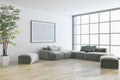 Large luxury modern bright interiors apartment Living room illus