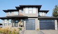 New Gray Black Home House Residence Exterior Double Garage Royalty Free Stock Photo