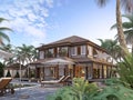 Large luxury villa on oceanic islands.