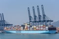 Large, Maersk owned, container ship \