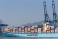 Large, Maersk owned, container ship \