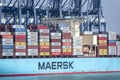 Large, Maersk owned, container ship \