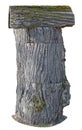 A large mailbox made of old rotten oak trunk isolated Royalty Free Stock Photo