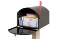 Large Mailbox with parcels, 3D rendering Royalty Free Stock Photo