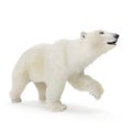 Large male Polar bear walking on a white. 3D illustration Royalty Free Stock Photo