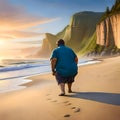A man dealing with obesity - ai generated image Royalty Free Stock Photo