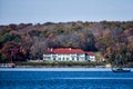 Large Mansion on Lake Geneva, Wisconsin Shoreline Royalty Free Stock Photo