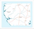 Large map of Coosa County in Alabama Royalty Free Stock Photo