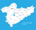 Large map of Ic Anadolu BÃÂ¶lgesi Royalty Free Stock Photo