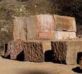 Large marble quarry without people with the huge blocks of marbl