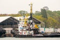 Large Marine tugboat in the port of Burgas in Bulgaria