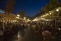 Large market street in Nice at night, France Royalty Free Stock Photo