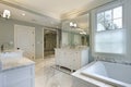 Large master bath in luxury home Royalty Free Stock Photo