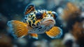 mbu pufferfish swimming in freshwater habitat Royalty Free Stock Photo