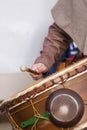 large medieval drum player