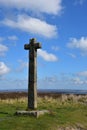 Memorial Stone Cross Waymarker on the Moors in England