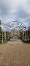 Large metal arched garden tunnel.