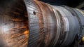 Large Metal Engine Nozzle With Internal Elements and Rust Detail Royalty Free Stock Photo