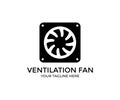 Large metal fan ventilator, Fan ventilator propeller logo design. Air cooling, air cooler, ceiling fan, ceiling fan, cooler. Royalty Free Stock Photo