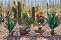 Buddha Garden Sculpture Display in Nevada Cactus Nursery Royalty Free Stock Photo