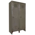 A large metal locker room cabinet with two doors Royalty Free Stock Photo